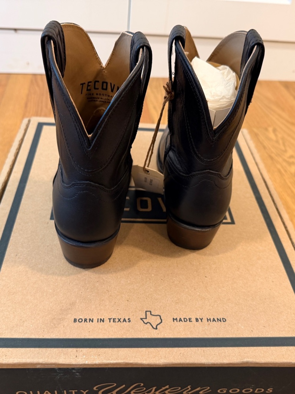 Tecovas Black Leather Ankle Boots - Picture 10 of 11